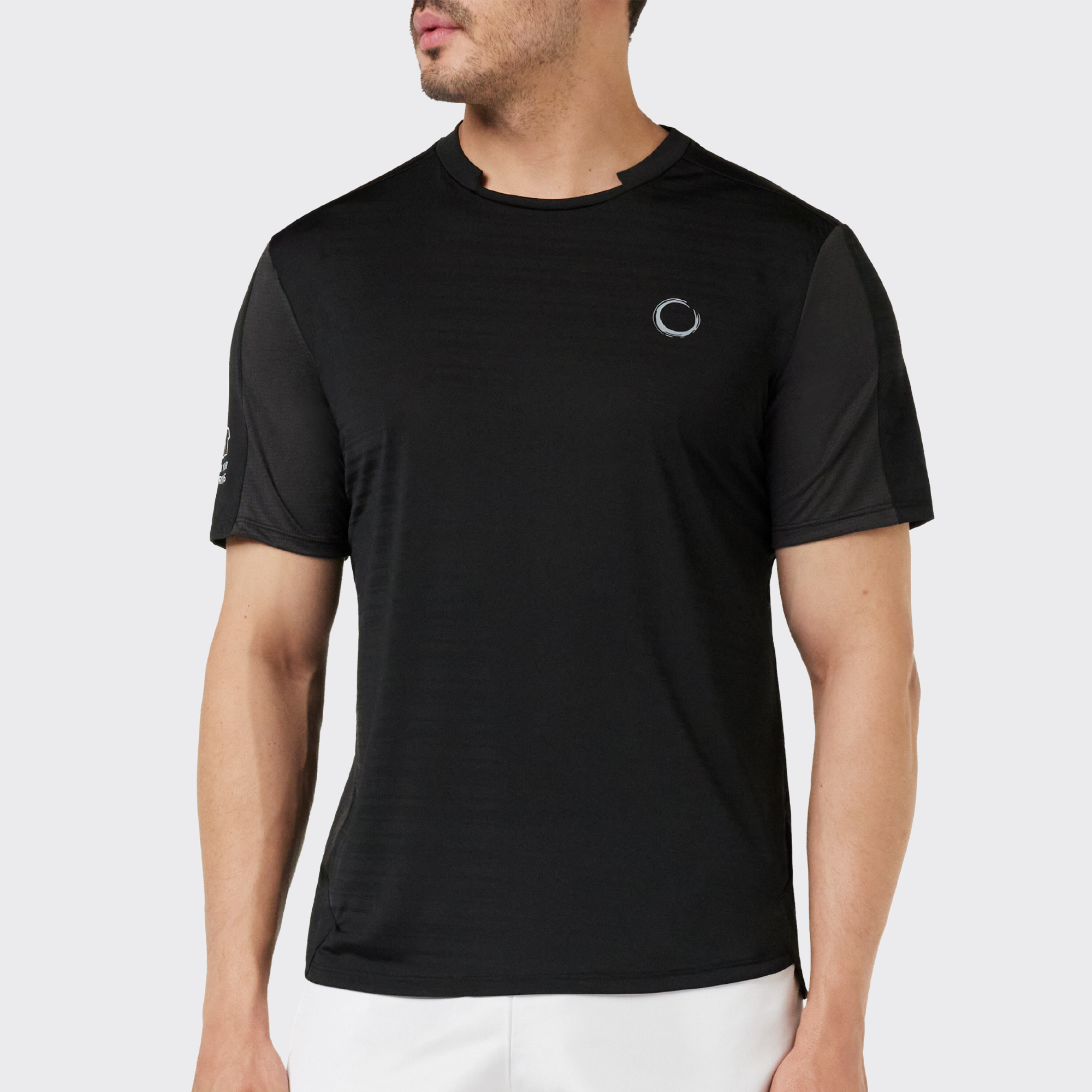Camiseta deportiva hombre, color negro manga corta - racketball movil